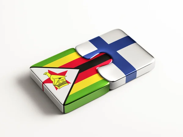 Zimbabwe Finland  Puzzle Concept — Stock Photo, Image