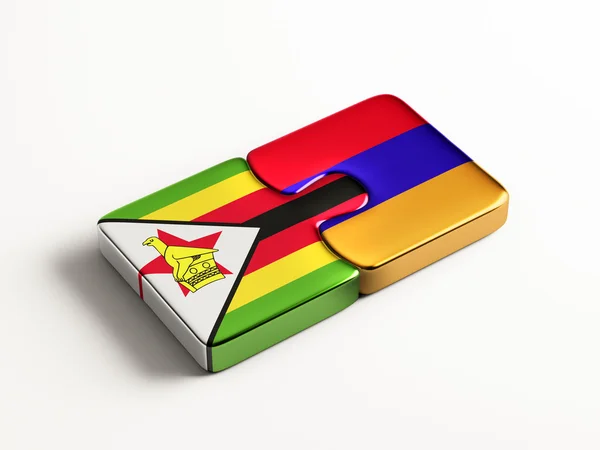 Concetto di Puzzle di Zimbabwe Armenia — Foto Stock