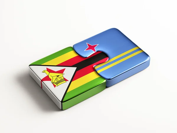 Concetto di Puzzle di Zimbabwe Aruba — Foto Stock