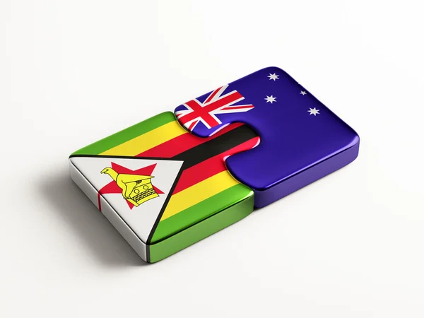 Zimbabwe Australia Puzzle Concepto —  Fotos de Stock