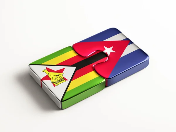 Zimbabwe Cuba Puzzle Concepto —  Fotos de Stock