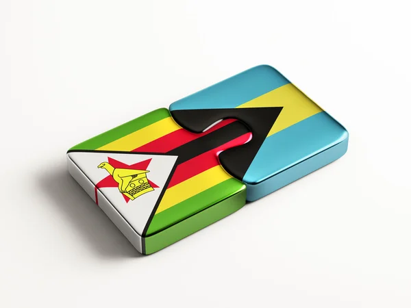 Zimbabwe Bahamas Puzzle Concept — Stock Photo, Image