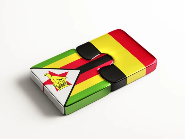 Zimbabwe Belgium  Puzzle Concept — Stock Photo, Image