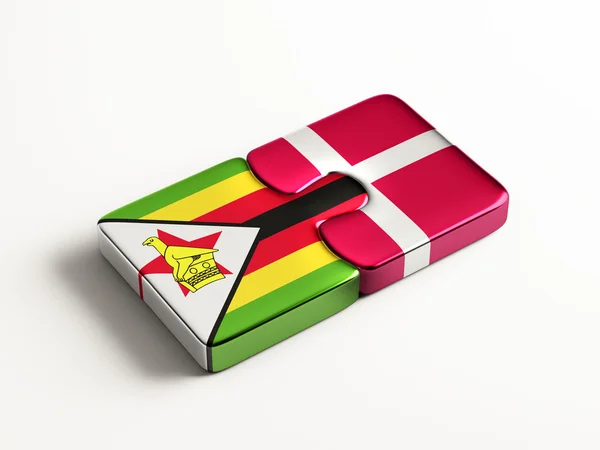 Zimbabwe Denmark  Puzzle Concept — Stock Photo, Image