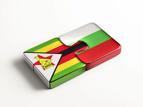 Zimbabwe Bulgaria Puzzle Concepto — Foto de Stock
