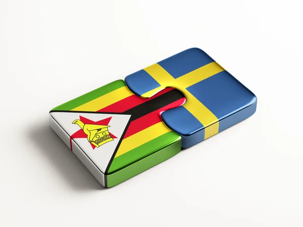Zimbabwe Svezia Puzzle Concept — Foto Stock