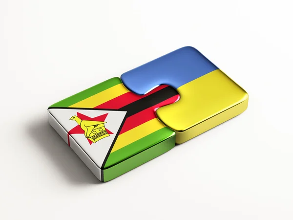 Zimbabwe Ucrania Puzzle Concepto —  Fotos de Stock