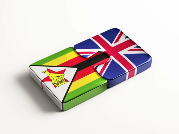 Zimbabwe Verenigd Koninkrijk puzzel Concept — Stockfoto
