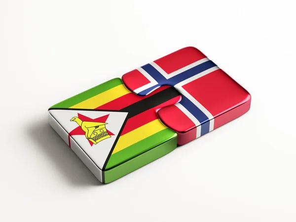 Noruega Zimbabwe Puzzle Concepto —  Fotos de Stock