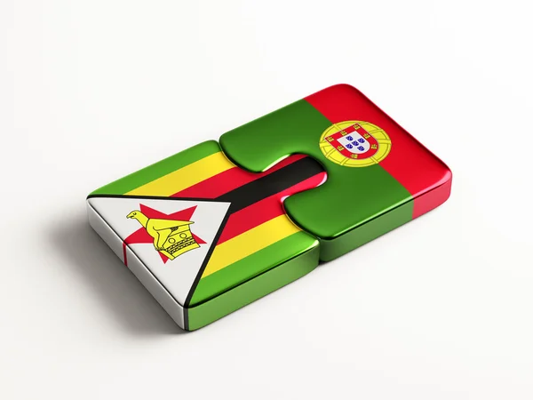 Portugal Zimbabwe Puzzle Concepto —  Fotos de Stock