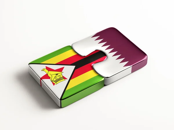 Qatar Zimbabwe Concetto Puzzle — Foto Stock