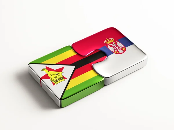 Concetto di Puzzle di Serbia Zimbabwe — Foto Stock