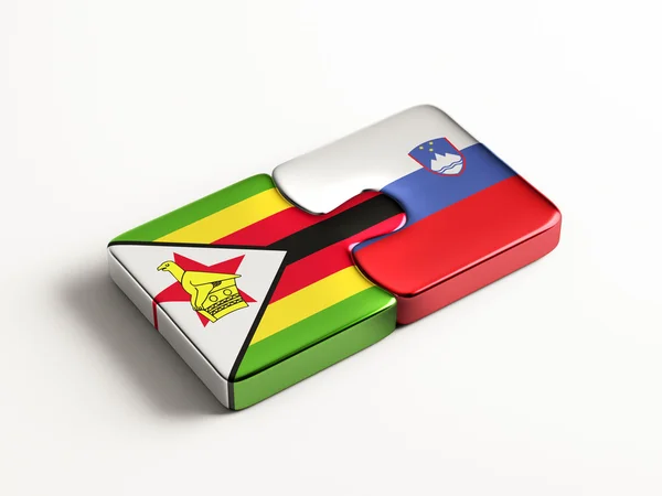 Eslovenia Zimbabwe Puzzle Concept — Foto de Stock