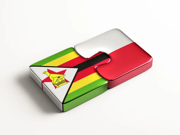 Polonia Zimbabwe Puzzle Concept — Foto Stock