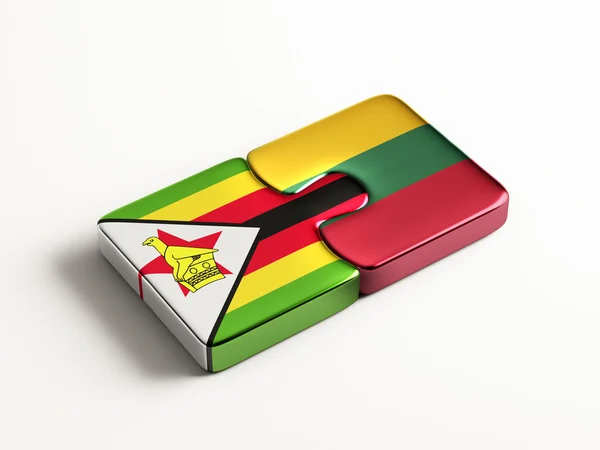 Lithuania Zimbabwe  Puzzle Concept — Stock Photo, Image