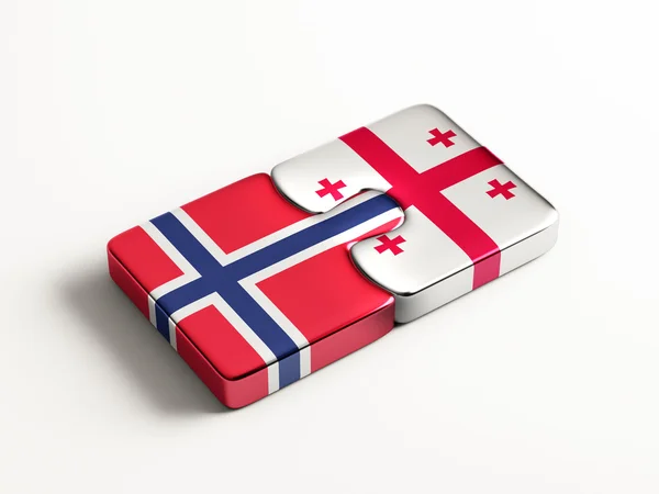 Norge Georgien pussel koncept — Stockfoto