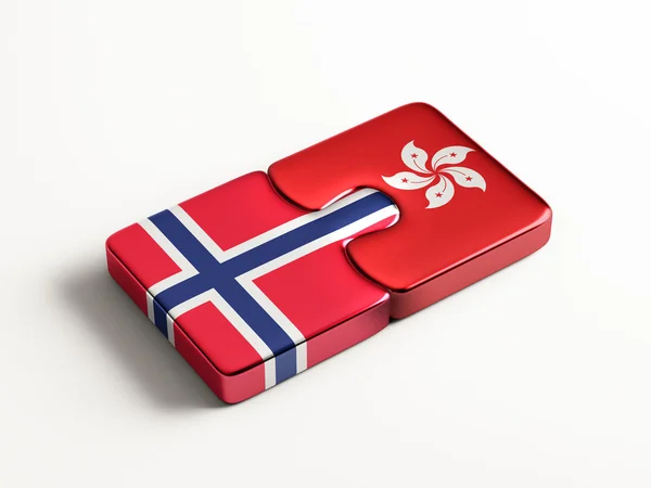 Norwegen Hong Kong Puzzle-Konzept — Stockfoto