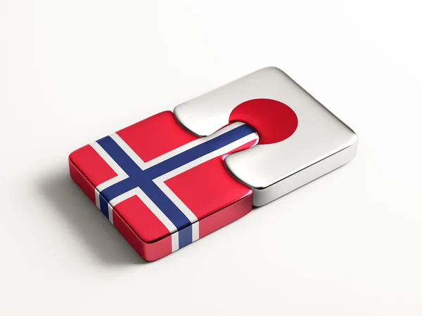 Norway Japan  Puzzle Concept — Stock Photo, Image