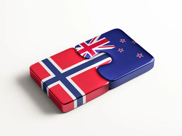 Norge Nya Zeeland pussel koncept — Stockfoto