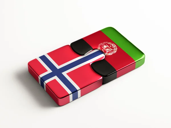 Afghanistan Norway Puzzle Concept — Stock Photo, Image