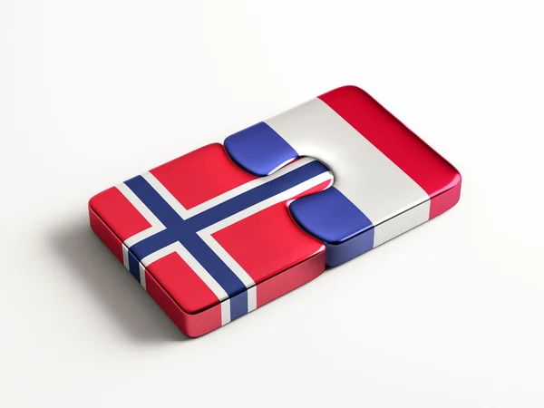 Norway France  Puzzle Concept — Stock Photo, Image