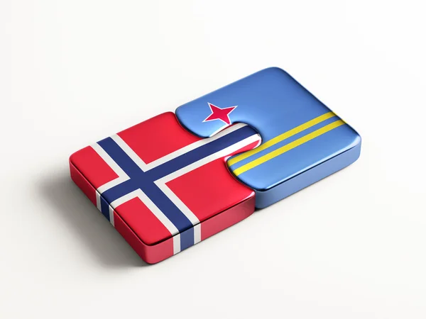 Norway Aruba Puzzle Concept — Stock Photo, Image