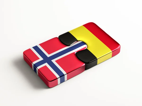 Norvegia Belgia Puzzle Concept — Fotografie, imagine de stoc