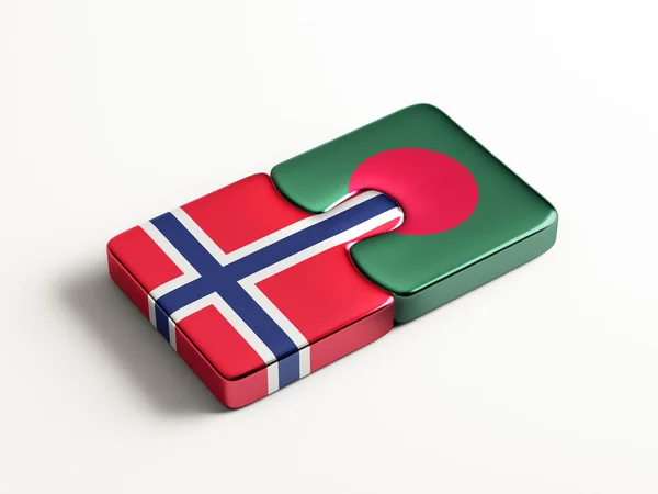 Norvegia Bangladesh Puzzle Concept — Fotografie, imagine de stoc