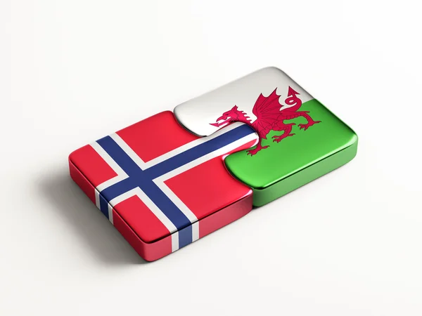 Noruega Wales Puzzle Concept — Fotografia de Stock