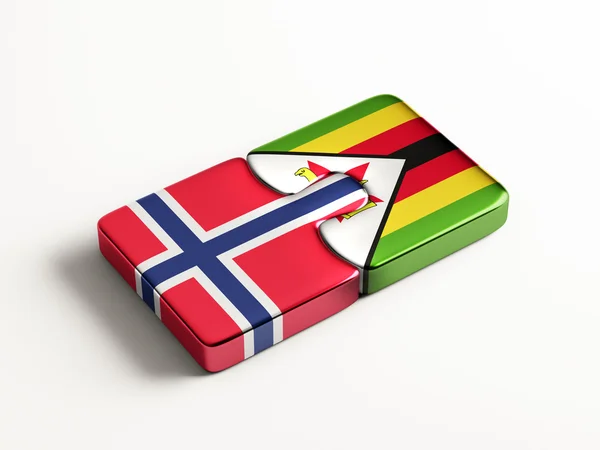 Noorwegen Zimbabwe puzzel Concept — Stockfoto