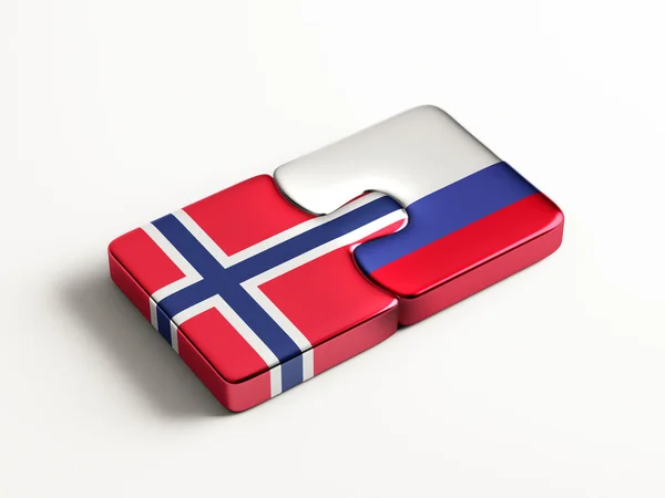 Rusia Noruega Puzzle Concepto —  Fotos de Stock