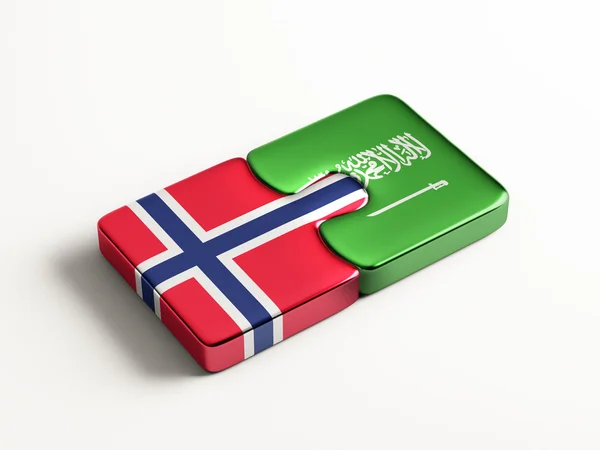 Arabia Saudita Noruega Puzzle Concepto —  Fotos de Stock
