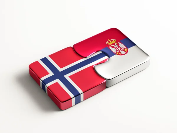 Serbia Norway  Puzzle Concept — Stock Photo, Image