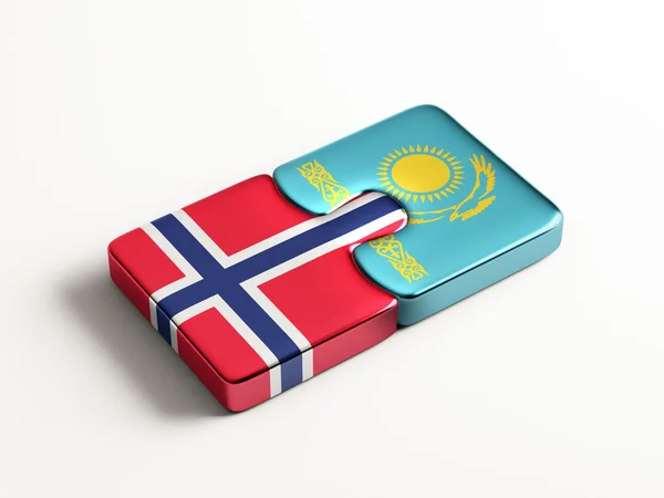 Kazachstan Norwegia logiczne pojęcia — Zdjęcie stockowe