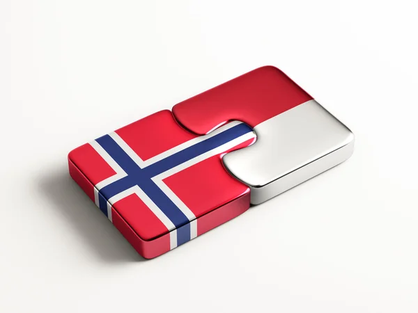 印尼挪威拼图概念 — 图库照片
