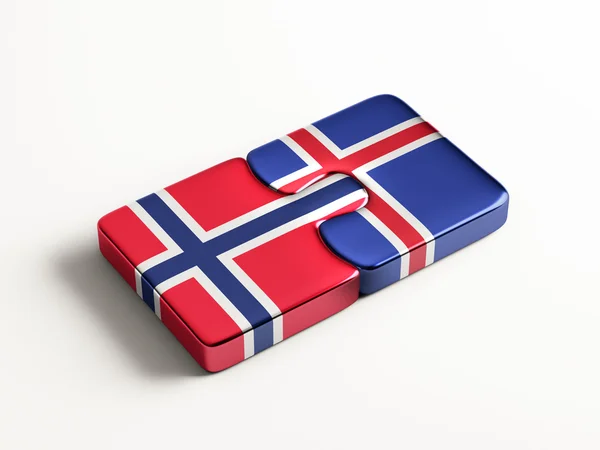 冰岛挪威拼图概念 — 图库照片