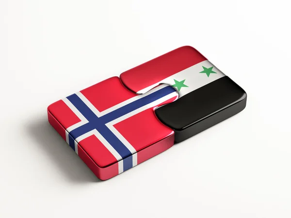 Syria Norway  Puzzle Concept — Stock Photo, Image