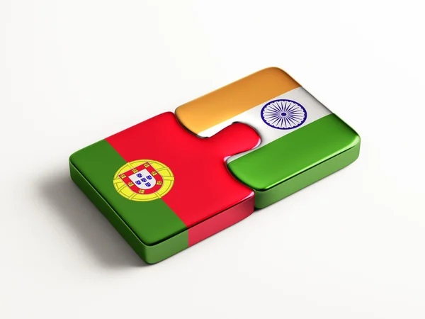 Portugal India  Puzzle Concept — Stock Photo, Image