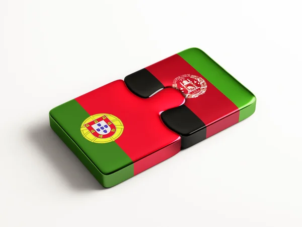 Afeganistão Portugal Puzzle Concept — Fotografia de Stock