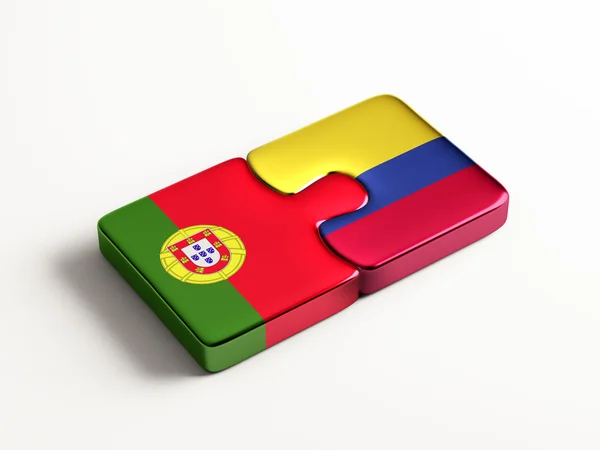 Portugal Colombia  Puzzle Concept — Stock Photo, Image