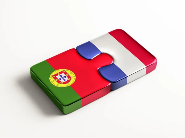 Portugal Francia Puzzle Concepto —  Fotos de Stock
