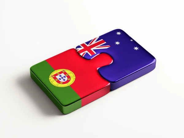 Conceito de quebra-cabeça de Austrália de Portugal — Fotografia de Stock