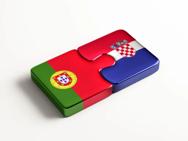 Portugal Croacia Puzzle Concepto —  Fotos de Stock