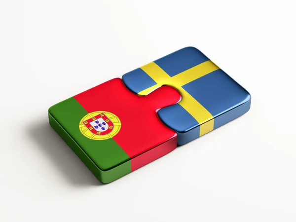 Portugal Suède Puzzle Concept — Photo