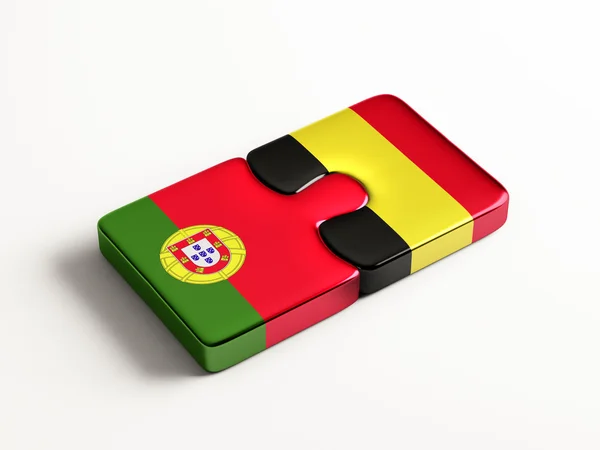 Portugal Belgique Puzzle Concept — Photo