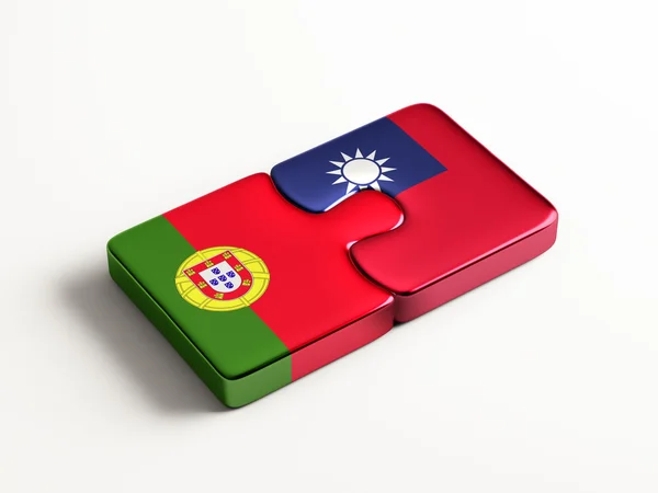 Portugal Taiwan Puzzle Concept — Photo