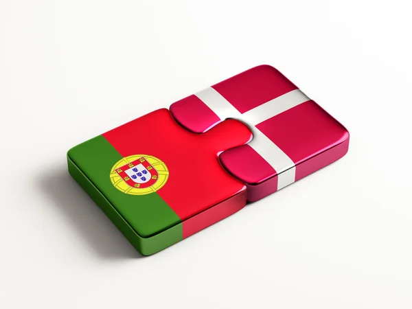 Portugal Denmark  Puzzle Concept — Stock Photo, Image