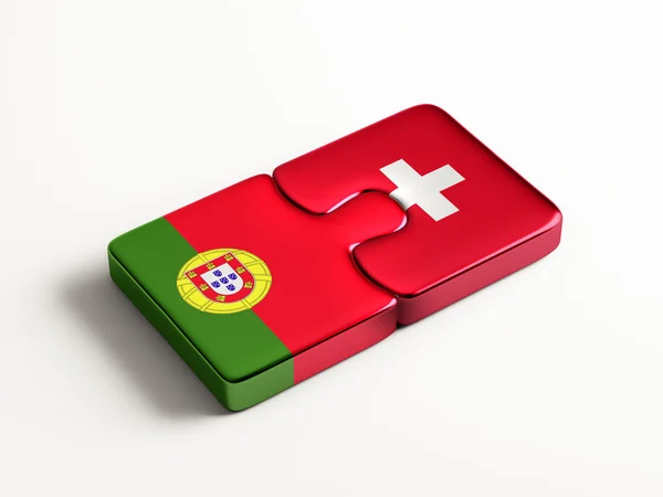 Portugal Suiza Puzzle Concepto —  Fotos de Stock