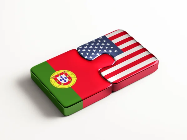 Portugal Estados Unidos Puzzle Concepto —  Fotos de Stock