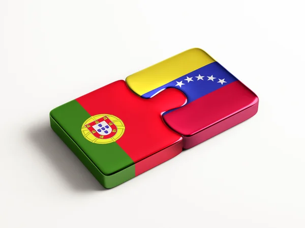 Conceito de quebra-cabeça de Venezuela Portugal — Fotografia de Stock